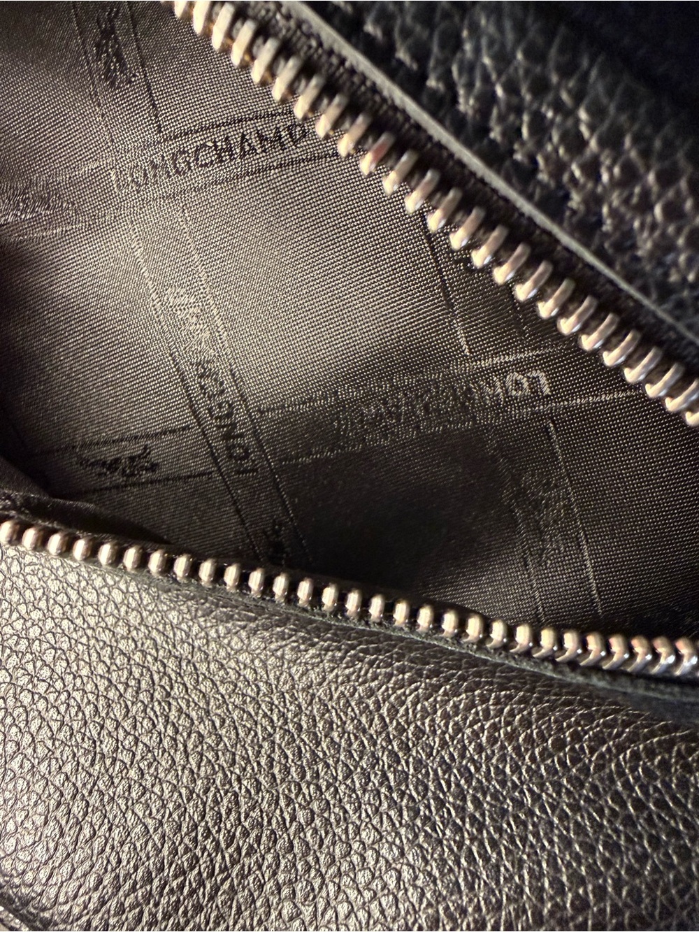Longchamp Black Leather Le Foulonné M Crossbody Belt Bag - Picture 3 of 5